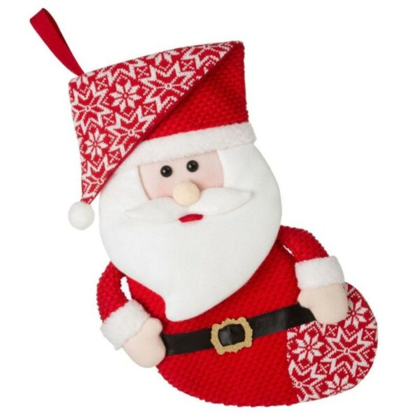 Červená vianočná ponožka Santa Claus - vianocna ponozka, vianocna ponozka na krb, ponozka na krb, kalendar mikulas, mikulaska cizma, mikulas cizma, mikulas kalendar