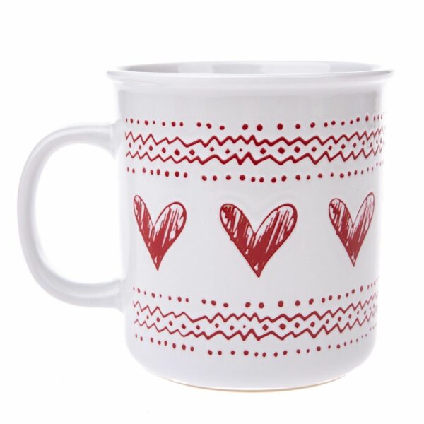 Vianočný hrnček, vianočná šálka, Vianočný keramický hrnček Christmas heart I biela, 710 ml, hrnček vianocny motiv, salka vianocny motiv, salka na Vianoce, hrncek na Vianoce