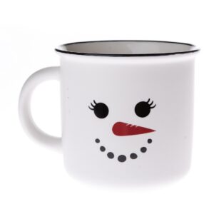 Vianočný hrnček, vianočná šálka, Vianočný porcelánový hrnček Snowman´s face biela, 380 ml, hrnček vianocny motiv, salka vianocny motiv, salka na Vianoce, hrncek na Vianoce