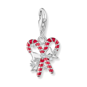 THOMAS SABO strieborný prívesok charm Vianočné paličky 2197-041-7 - vianočné nausnice, vianočné brošne, vianočná bižutéria, pandora vianocne privesky, pandora koralky vianoce, vianocny nahrdelnik, vianočné šperky, vianočná brošňa, vianocna bizuteria, vianocny naramok, nausnice vianoce, vianocne naramky, vianocne privesky pandora, vianočné naušnice