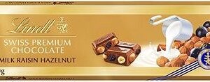 LINDT Gold Tablet Švajčiarska Mliečna Čokoláda S Hrozienkami A Orieškami 300 g - čokoládový adventný kalendár - adventný kalendár čokoládový, kaufland adventny kalendar,